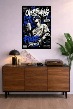 Overthinking Metal Poster wall art in Pakistan