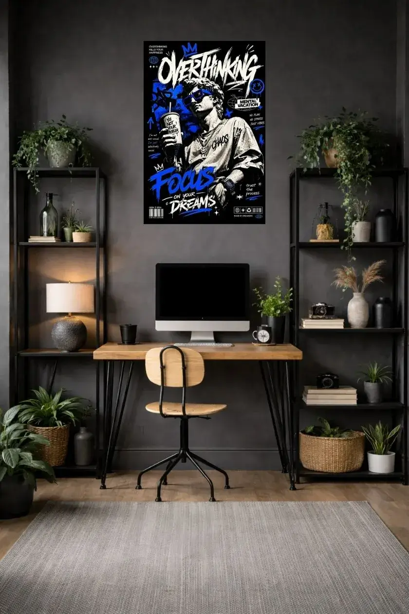 Overthinking Metal Poster wall art in Pakistan