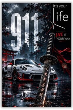 Porsche 911 GT3 RS Metal Poster wall art in Pakistan