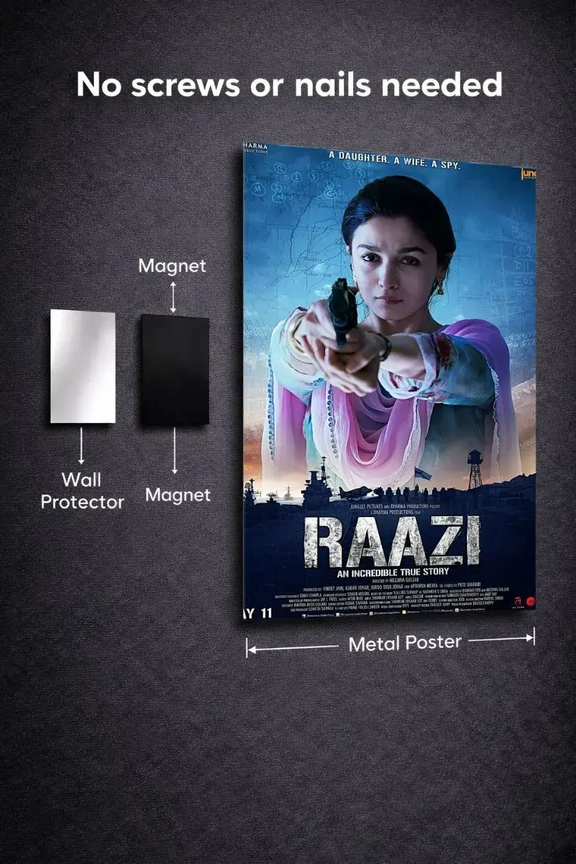 Raazi Metal Poster wall art in Pakistan