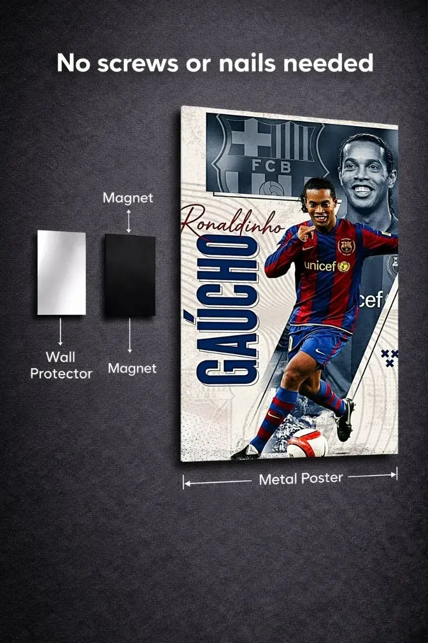 Ronaldinho Gaúcho Metal Poster wall art in Pakistan