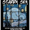 Starry sky metal poster wall art in Pakistan