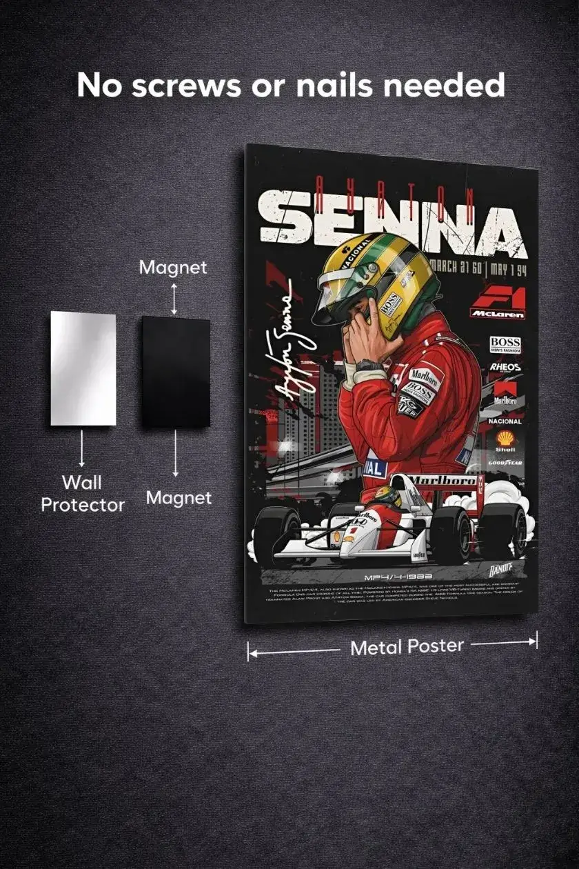 Ayrton Senna Metal Poster wall art in Pakistan
