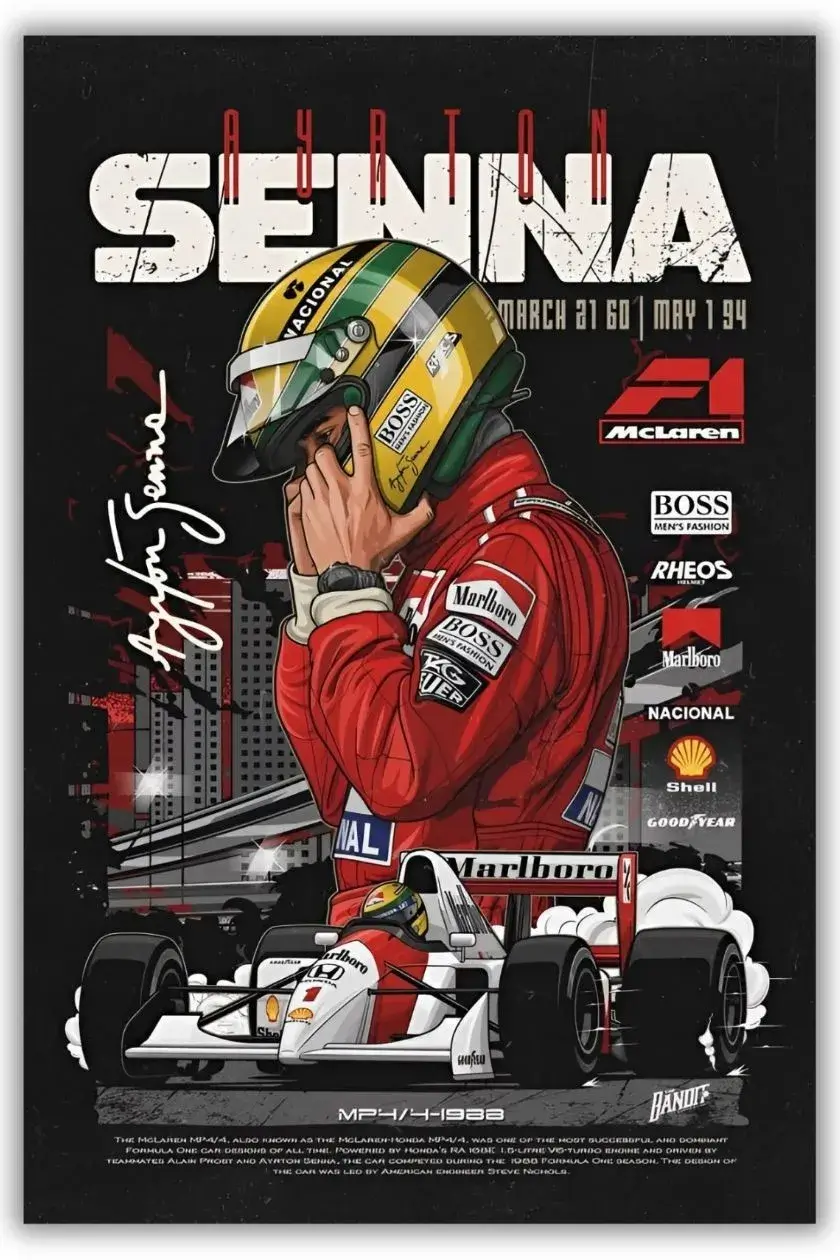 Ayrton Senna Metal Poster wall art in Pakistan