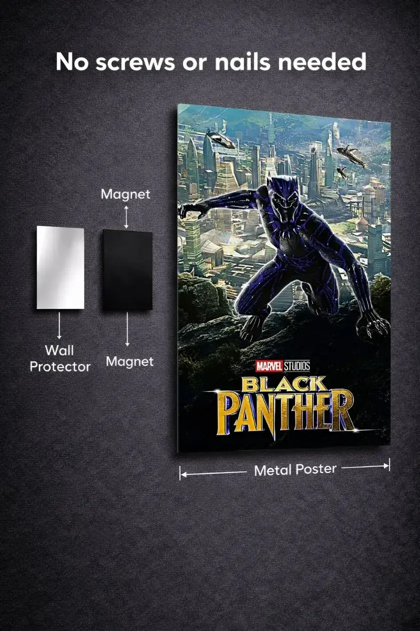 Black Panther Metal Poster wall art in Pakistan