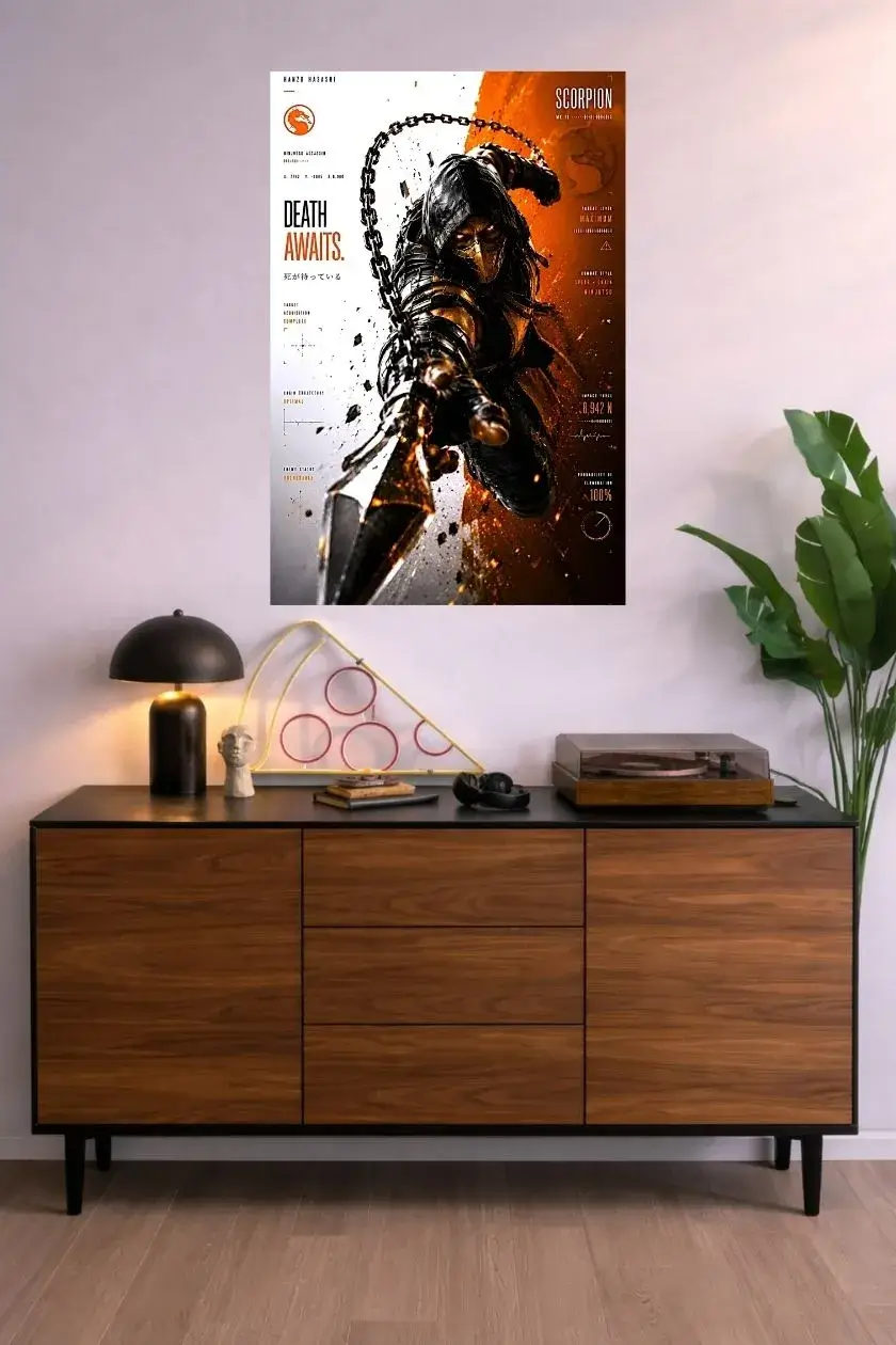 Mortal Kombat: Scorpion Metal Poster wall art in Pakistan