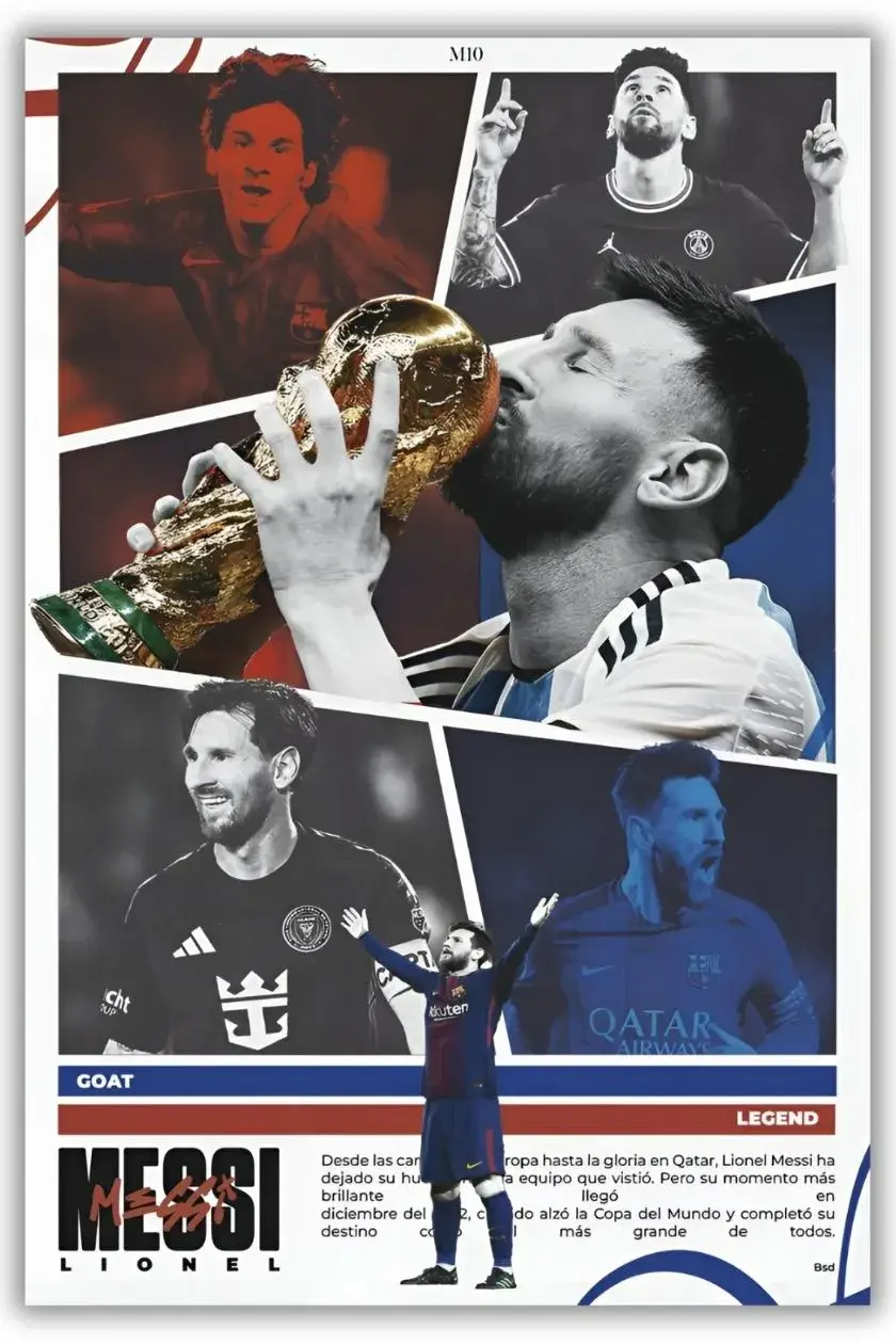 Lionel Messi Metal Poster wall art in Pakistan