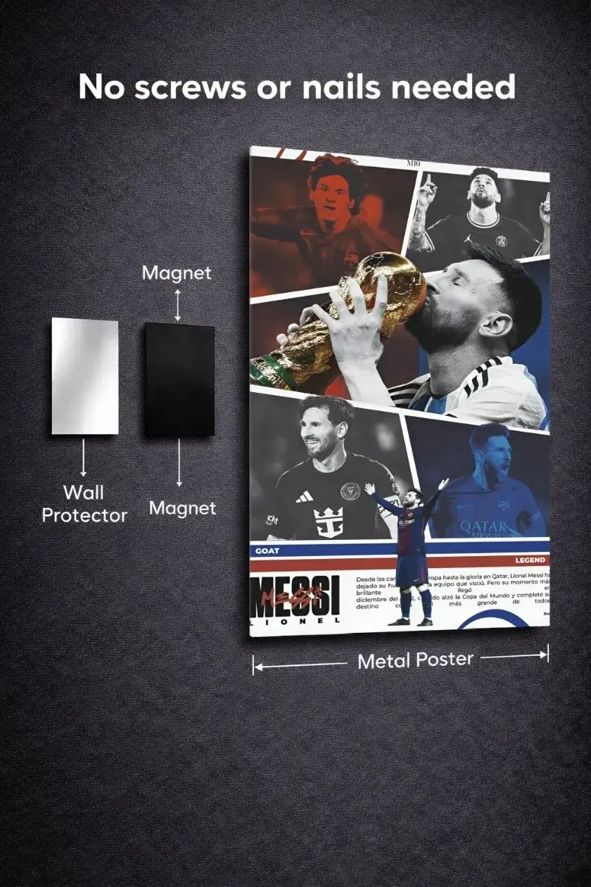 Lionel Messi Metal Poster wall art in Pakistan