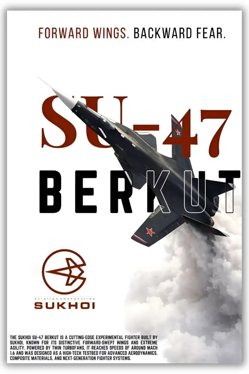 Sukhoi: SU – 47 Metal Poster wall art in Pakistan