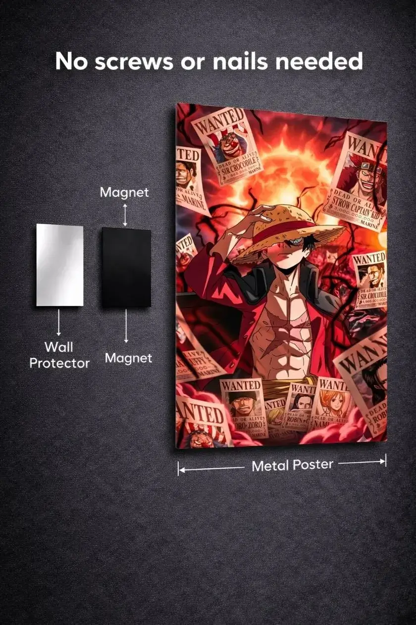 Straw Hat Luffy Metal Poster wall art in Pakistan